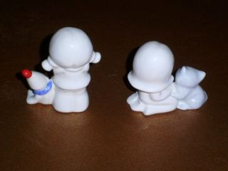 GOEBEL W.  GERMANY WHITE PORCELAIN Girl Miniature Figurines 602/Angel Bell 1988 4
