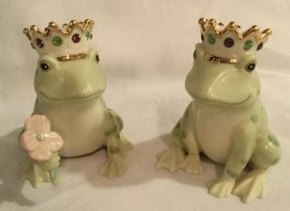 2004 Retired Lenox Frog Prince Set Of Salt & Pepper Shakers