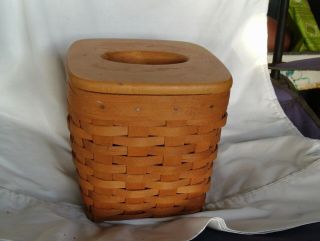Longaberger Tall Tissue Box Basket With Lid