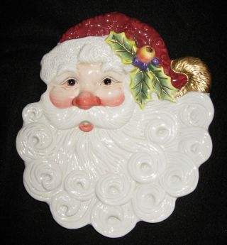 Fitz & Floyd Essentials Santa Clause Serving Plate Christmas Canape Cookies