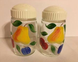 Bartlett - Collins Hand Painted Gay Fad Fruit Design Range Salt And Pepper Shakers