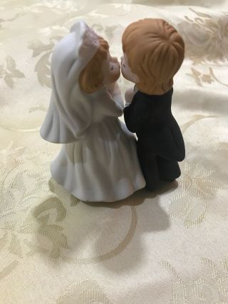 Vintage LEFTON Bride & Groom Figurine 03567 - 1983 Wedding Cake Topper 2