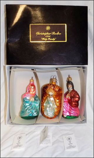 Christopher Radko Christmas Ornament 1996 Holy Family Mary Joseph Baby Jesus