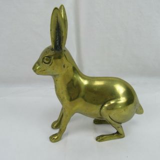 Vintage Brass Jack Rabbit Figurine Patina Decor Figure Metal Paperweight