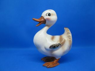 Vintage Josef Originals Duck Figurine Ceramic 4 3/4 " Tall Figure