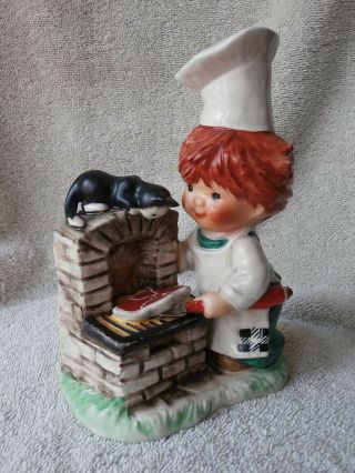 Rare Vintage 1975 Goebel Charlot Byj Redheads Barbeque Figurine