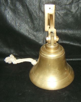Vintage Nautical Ship Solid Brass 6 " Bell With Brass Mount