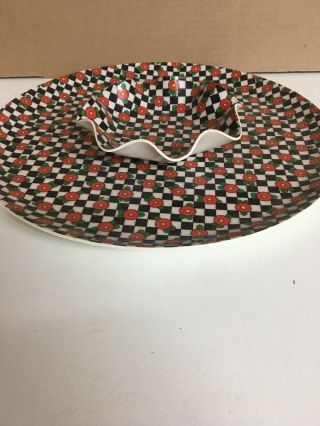 Mary Engelbreit Bright Plastic Scalloped Edge Tostada Salad Chip And Dip Bowl