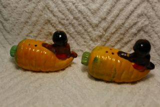 Vintage Native Kids on a Carrot Salt and Pepper Shakers 3