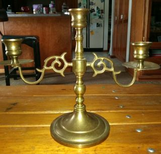 Vintage Brass 3 Candle Candelabra Ornate 8.  5” Candlestick Holder Decorate Gothic