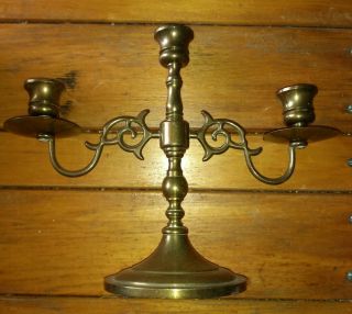Vintage Brass 3 Candle Candelabra Ornate 8.  5” Candlestick Holder Decorate Gothic 4