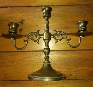 Vintage Brass 3 Candle Candelabra Ornate 8.  5” Candlestick Holder Decorate Gothic 5