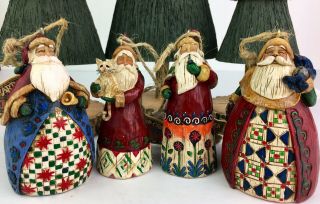 Jim Shore Santa Ornaments SET OF 4 107461 Heartwood Creek Christmas Ornaments 2