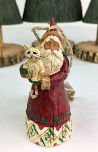 Jim Shore Santa Ornaments SET OF 4 107461 Heartwood Creek Christmas Ornaments 6