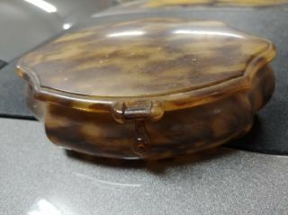 Faux Tortoise Shell Trinket Box Vintage