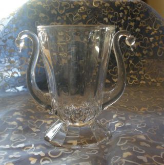 Clear Glass Vase With Swan Handles