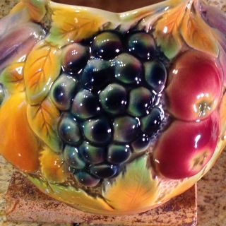 SYLVAC 478 England Retro Mid Century Molded Fruit Ceramic Jug 6 1/2 