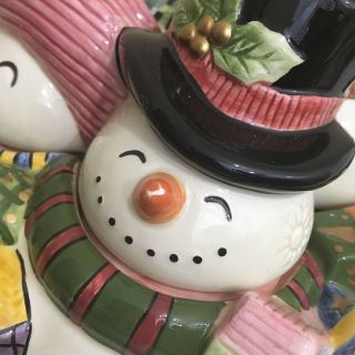Fitz And Floyd Classics Snowman Cookie Jar Christmas Frosty Holiday Folk 7