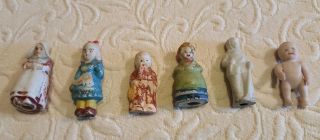 6 Vintage Miniature Porcelain Dolls Figures Japan Mini 1