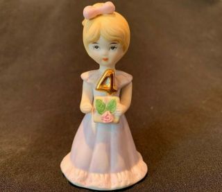 Enesco Vintage Growing Up Birthday Girls Age 4 Blonde Figurine