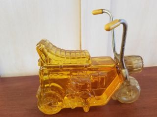 Vintage Avon Bottle Motorcycle Wild Country After Shave Yellow Glass