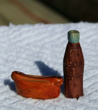 Vintage Miniature Hot Dog And Cola Salt And Pepper Shakers - Japan