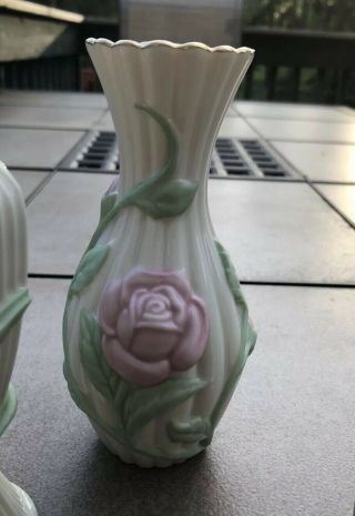 Set of 3 Lenox American by Design Rose Bud Vases Floral Design Cond 3