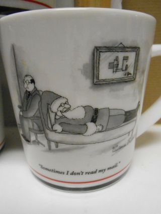 Restoration Hardware Yorker Cartoon Christmas Santa Coffee Mug Cup Set of 3 4
