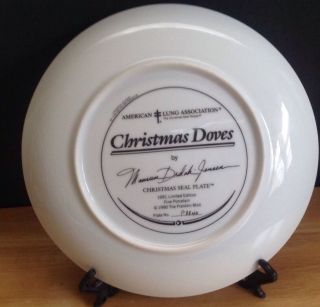 Christmas Doves Maureen Drdak - Jensen Christmas Seal Plate 1991 Limited Edition 2