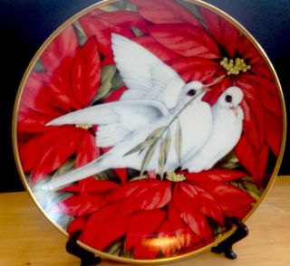 Christmas Doves Maureen Drdak - Jensen Christmas Seal Plate 1991 Limited Edition 3