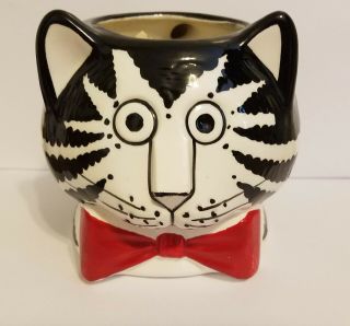 Vintage Kliban Cat Mug With Red Bow Tie By Sigma The Taste Setter