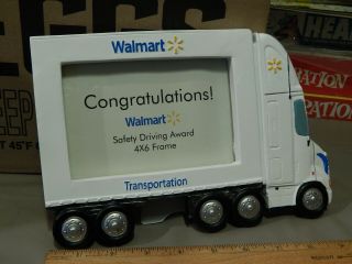 Walmart Transportation " Safety Driving Award " Semi Truck Picture Frame Plaque