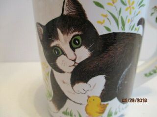 Unmarked Black White Footed Cat 8 Oz.  Coffee Cup/Mug Fancy Handle 2