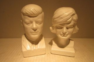 2 Ceramic Bust Of John F.  Kennedy And Jacqueline Kennedy