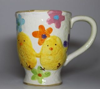 Cracker Barrel " Easter Eggs " Chicks Ceramic Coffee Mug