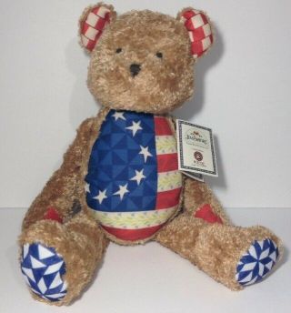 Jim Shore Teddy Bear Doodles 2006 Jointed Plush Patriotic 4th Of July With Tag