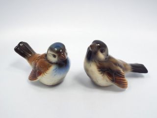Goebel Figurines Cv - 72 Cv - 73 Blue & Brown Sparrow Birds Tmk - 6,  Gloss Finish