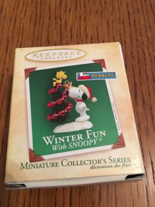 Hallmark Keepsake Ornament Winter Fun With Snoopy 7 In The Miniature Series