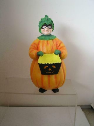 Retired Dept 56 Pumpkin Boy Costume Trick Or Treater Figure 11 " X 5 " Halloween