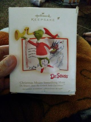 Hallmark 2009 Dr.  Seuss The Grinch Christmas Means Something More Ornament