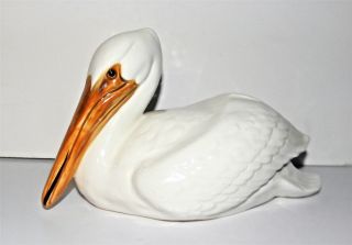Vintage Napcoware Pelican Ceramic Figurine Scarce 8 ½ " Long