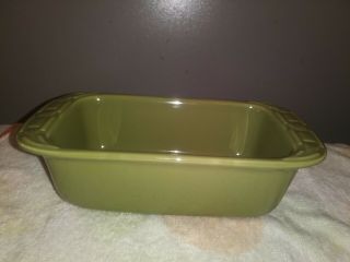 Longaberger Woven Traditions Sage Green Small / Mini Loaf Pan 8 1/4 " Euc