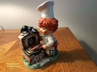 Goebel Redhead Charlot Byi Barbeque 76 Boy In Chef’s Hat Apron Cooking