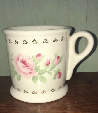 Rachel Ashwell Simply Shabby Chic Coffee Mug Cup Pink Roses With Gold Trim