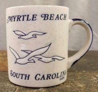 Myrtle Beach South Carolina Sc Souvenir Sea Gull Speckled Coffee Mug / Tea Cup