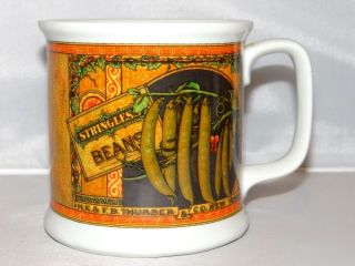 Seymour Mann Veggie Advertising Label Farmhouse 14oz.  Coffee Mug Tea Cup Ceramic