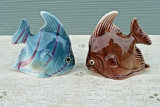 Ceramic Angel Fish Vintage Salt & Pepper Shakers Set Made In Japan