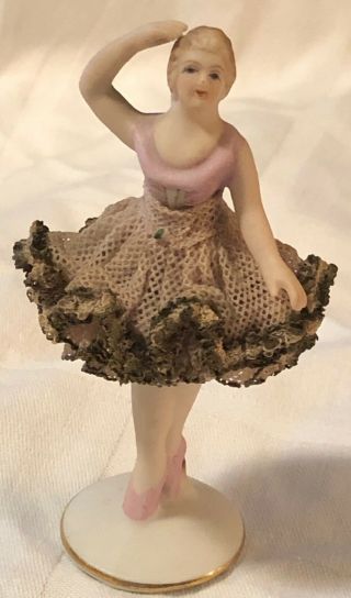 Vintage Lefton Ballerina Figurine Tutu Toe Shoes Hand Painted Porcelain