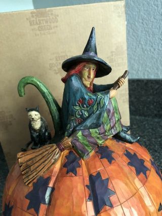 Jim Shore Heartwood Creek Witch On Pumpkin “an Eerie Eve Awaits”