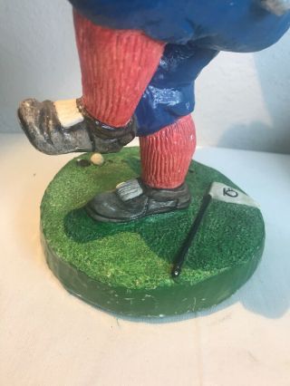 ceramic golf action figure chalk - ware vintage golf humor piece blue and orange 3